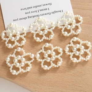 Lot de 6 breloques fleurs en perles tissées style baroque pour bijoux DIY et coiffure