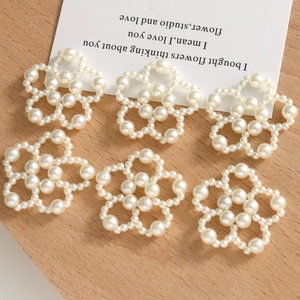 Fleurs en perles tressées baroques pour accessoires de bijoux DIY boucles d'oreilles et cheveux