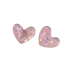 Transparente Herz-Harzstecker mit Glitzer-Pailletten für DIY-Schmuck und Handwerk
