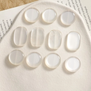 DIY milky translucent beads in round and oval shapes for handmade jewelry making
