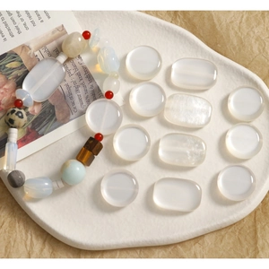 Translucent milky white resin beads and multi-stone beaded bracelet for DIY jewelry making