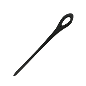 Minimalist sandalwood hair stick with hollow teardrop design for elegant Hanfu styling