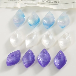 Pampilles de feuilles en acrylique pailleté pour boucles d'oreilles DIY lot de 12 pièces