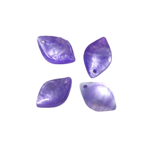 Pendentifs feuilles en acrylique marbré violet avec paillettes pour bijoux DIY