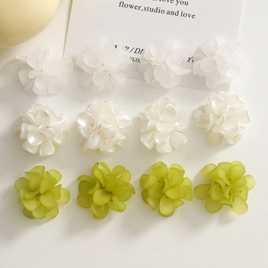 Sweet DIY Frosted Petal Flower Cluster Acrylic Jewelry Making Accessory Frosted Woven Floral Pendants For Earrings Hair Accessories Women Craft
