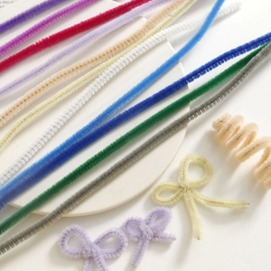 Colorful plush craft pipe cleaners for DIY bows and creative jewelry accessories