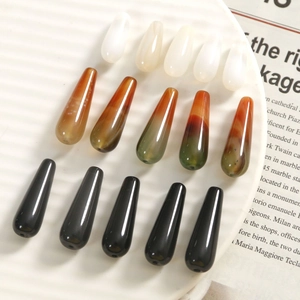 Polished waterdrop agate beads with gradient textures for DIY jewelry making