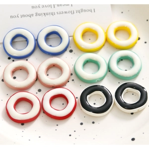 Cuentas de resina DIY de colores con diseño circular para pendientes y accesorios de cabello