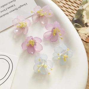 Colgantes de orquídeas de acrílico en rosa y azul para hacer joyas hechas a mano DIY