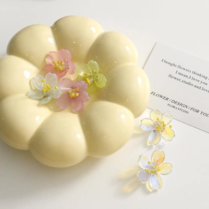 DIY Orchideenblüten aus Acryl in Rosa und Grün für Schmuck und Haarschmuck-Zubehör
