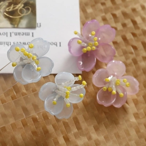 Pinzas para el pelo de orquídea con pétalos esmerilados y cuentas en colores de verano