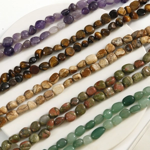 Fil de Perles en Pierre Naturelle Irrégulières Pour la Fabrication de Bracelets et Colliers DIY Perles de Cristal de Guérison