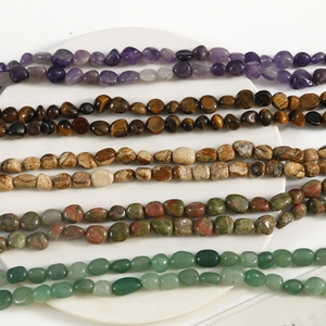 Ensemble de bracelets en pierres naturelles avec perles d'améthyste et œil de tigre
