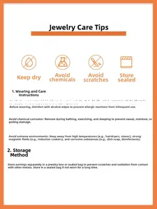 Guide for jewelry care and maintenance including storage and cleaning of elegant earrings