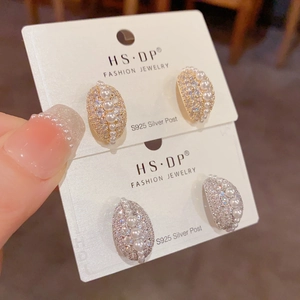 Elegante Waterdruppel Kunstparel Zirkonia Oorknopjes Met 925 Sterling Zilver Stift Milieu Koperen Sieraden Voor Vrouwen