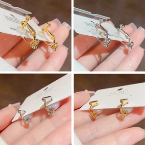 Fashion Minimalist Copper Gold Plated Spiral Ear Clips For Women No Piercing Geometric Design Comfortable Jewelry Earrings