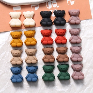 Cute Cartoon Matte Resin Bear DIY Accessories For Jewelry Making Hairclip Decoration Frosted 3D Bear Resin Crafting Materials