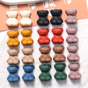 Colorful matte 3D gummy bear resin charms for DIY jewelry and phone case crafts