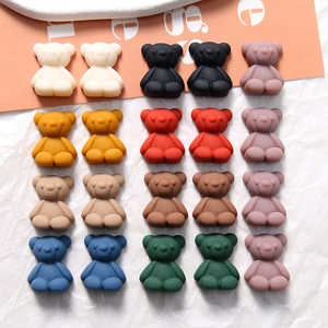Matte finish resin mini bears for DIY jewelry and accessories in ten assorted colors