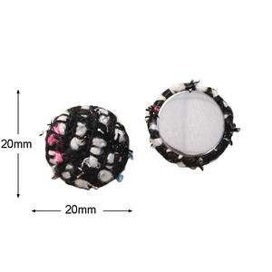 20mm Tweed-Stoffknopf mit schwarz-weißer Webstruktur für DIY-Kleidung und Handwerk
