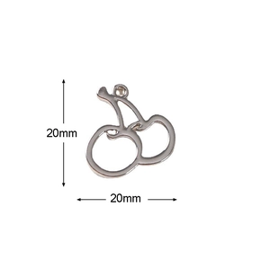 Zilveren holle kers metalen hanger met afmetingen van 20mm hoogte en breedte
