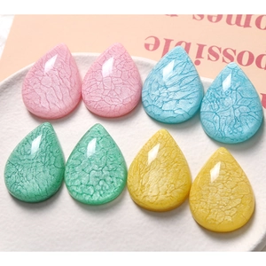 DIY Resin Teardrop Beads Translucent Smoke Crackle Effect For Jewelry Making Hair Clip Phone Case Decoration Accessory