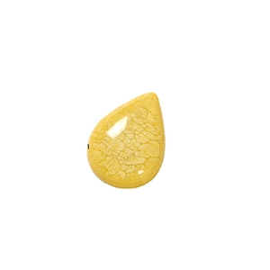 Translucent yellow teardrop resin pendant with smoke crackle texture for jewelry DIY