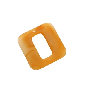 Rectangle amber marble acrylic pendant with round hole for DIY jewelry making