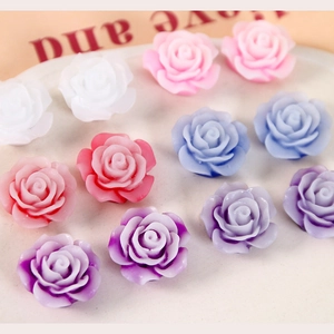 19mm multi-colored resin rose flower charms for DIY jewelry and crafts making