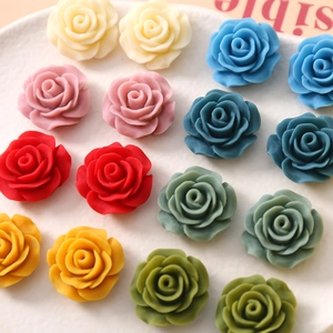 20mm matte rose resin charms in various vibrant colors for DIY jewelry and crafts