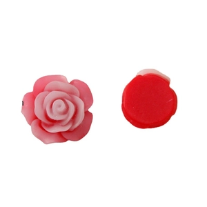 Two-tone 19mm rubber-painted resin rose flower accessories for DIY earrings and hair clips