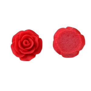 20mm red frosted rose resin charms with flat back for DIY jewelry and phone case crafts