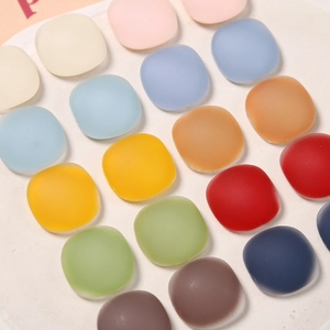 Colorful translucent matte jelly square resin charms for DIY jewelry and phone cases