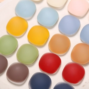 Translucent matte jelly resin square beads in various Morandi colors for DIY jewelry making