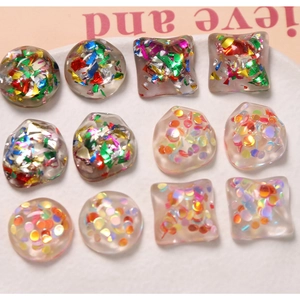 Irregular geometric resin sequins for DIY jewelry and phone case resin crafts