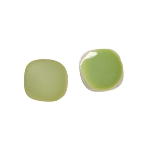 Translucent light green matte resin square patch accessories for DIY jewelry making