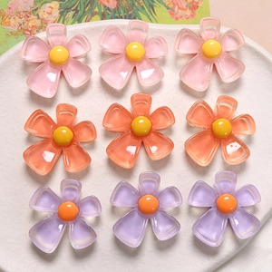 Accessoires de Bijoux DIY en Résine Translucide Forme de Fleur Pour Boucles d'Oreilles Barrettes Décoration de Téléphone