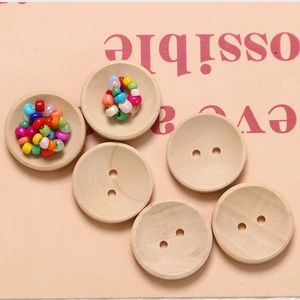 Handmade DIY kit featuring natural wooden concave buttons with vibrant colorful beads