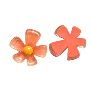 Accessoires de fleurs en résine orange translucide pour boucles d'oreilles et cheveux