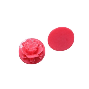 Stereo pink resin rose petals for DIY craft accessories with flat back base