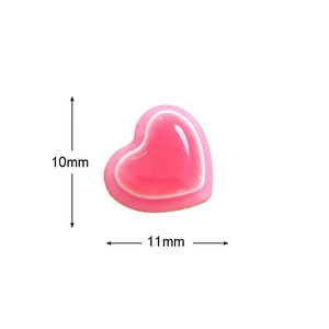 Mini ciondoli a cuore in resina per nail art e gioielli fai-da-te, 10 mm per 11 mm