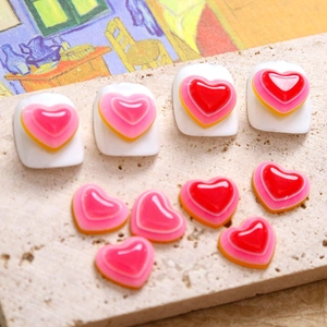 Mini Accessori DIY in Resina a Forma di Cuore 3D per Nail Art Custodia Telefono Gioielli Stile Dolce Decorativo