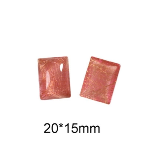 Λεπτομέρεια macro από ροζ ρητίνη 20x15mm με χρυσές μεταξωτές κλωστές για κοσμήματα