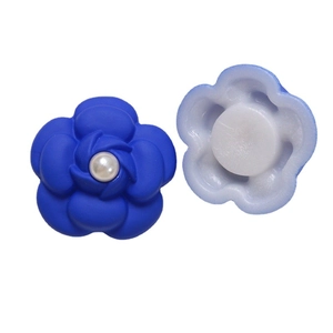 Blue rose petal accessory with pearl center for DIY crafts and jewelry making