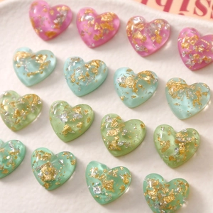 Hars hartvormige bedeltjes met goud- en zilverfolie voor DIY sieraden maken