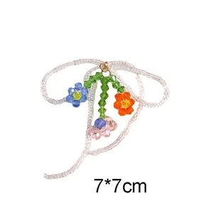 Pendentif fleur en perles acryliques 7x7cm fait main pour bijoux DIY et accessoires cheveux
