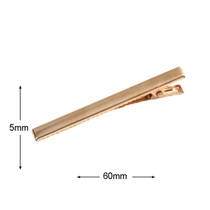 Detailed size view of the 60mm x 5mm golden metal duckbill hair clip with dimensions