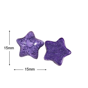 Detailed macro view of 15mm purple glitter resin star charms for DIY accessory making