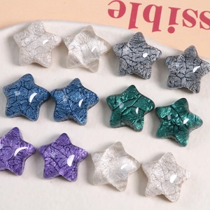 Translucent glitter resin star charms with marble texture for DIY jewelry and hair clips