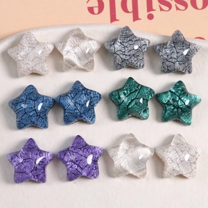 Sparkly star resin charms with pearlescent crackle finish for DIY jewelry crafts